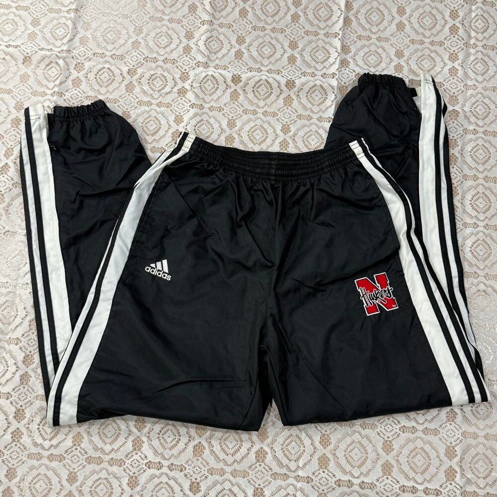 Vintage Y2k Adidas Nebraska Huskers Cornhuskers Track Windbreaker Nylon Pants S